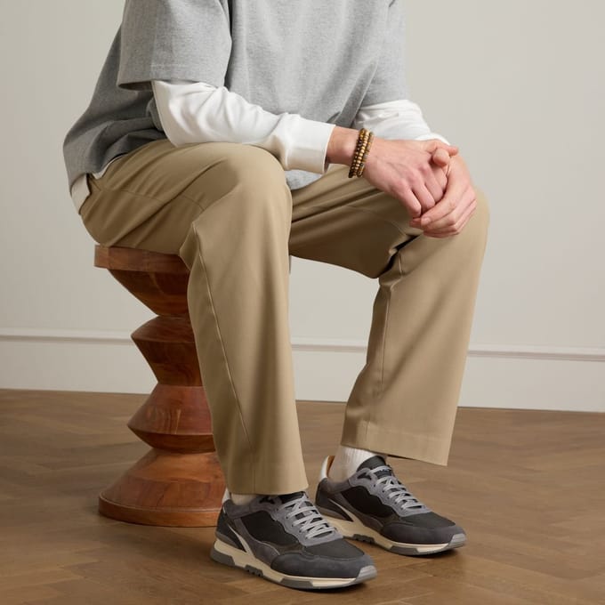 Van Lier - Heren - Grijze Romeo nubuck sneakers - Maat 41