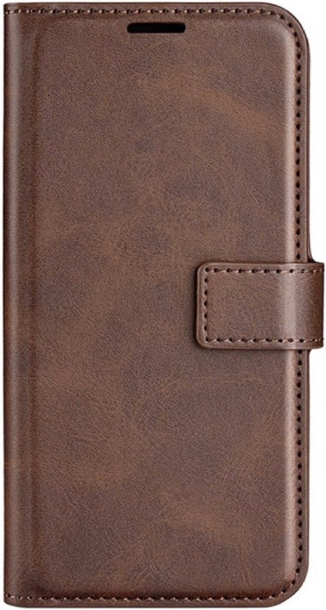 Casecentive - Leren Wallet case met sluiting - iPhone 14 - donkerbruin
