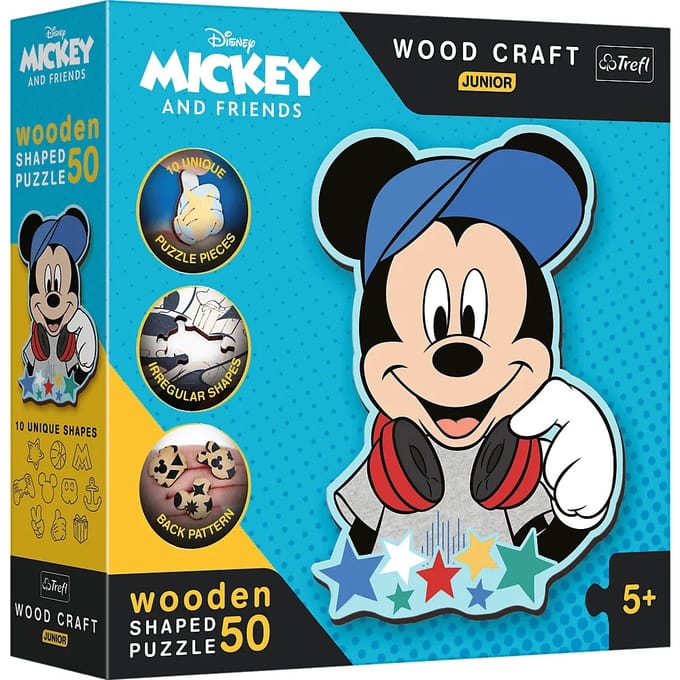 Trefl In de Wereld van Mickey Houten Knutsel Junior Disney Legpuzzel - 50 stukjes - Vanaf 4 jaar