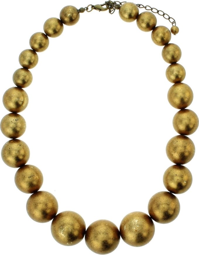 Behave - Kralen Ketting Brons Kleur - 40 cm - Mode Sieraad