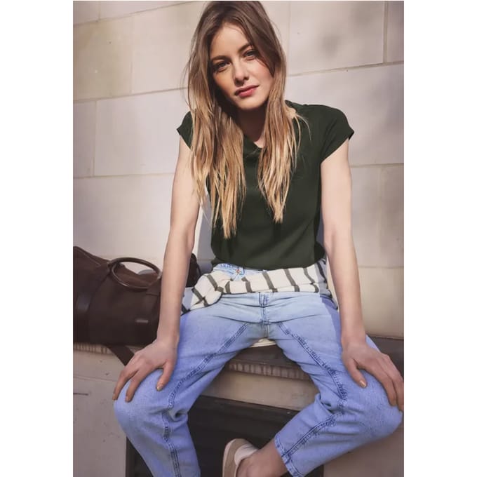 Basic shirt met boothals