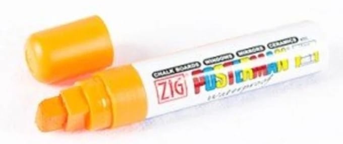 Securit Zig Posterman waterbestendige stift - oranje - 6 mm