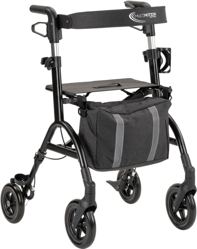MultiMotion - Urban rollator - Lichtgewicht - Inklapbaar - Zwart