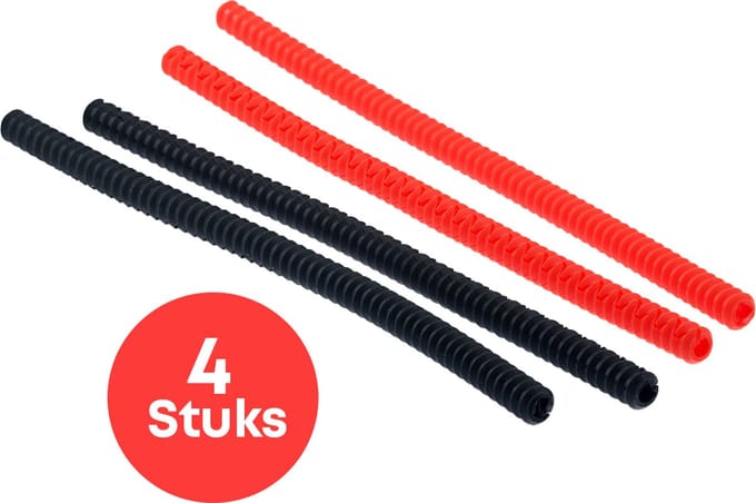 YUGN Ovenrek Beschermers 4 Stuks - 38 cm - Siliconen - Zwart Rood