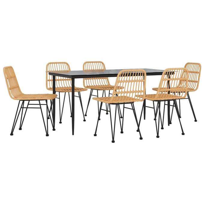 vidaXL - 7-delige - Tuinset - poly - rattan