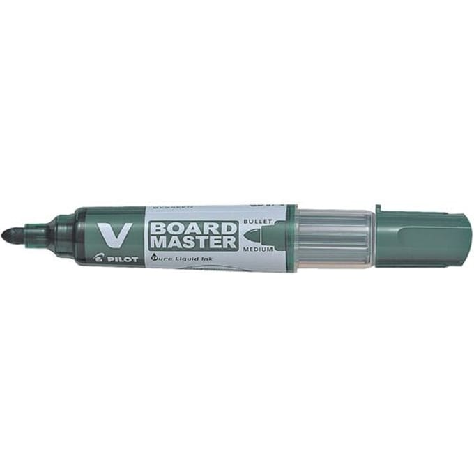 Whiteboard marker PILOT V-Board Master, navulbaar, inktniveau-indicator, ronde punt, groen, 1 st.