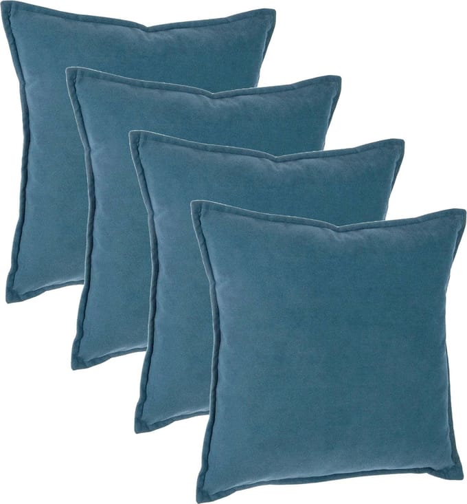 Atmosphera Bank/sierkussens Sophia - 4x stuks - 45 x 45 cm - polyester met rits