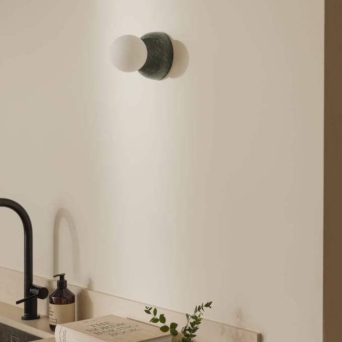 Globen Lighting Torrano Wand-/ Plafondlamp 13 Donker Groen Marmer