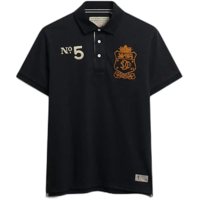Superdry Double Emblem Rugby Korte Mouw Poloshirt Blauw S Man