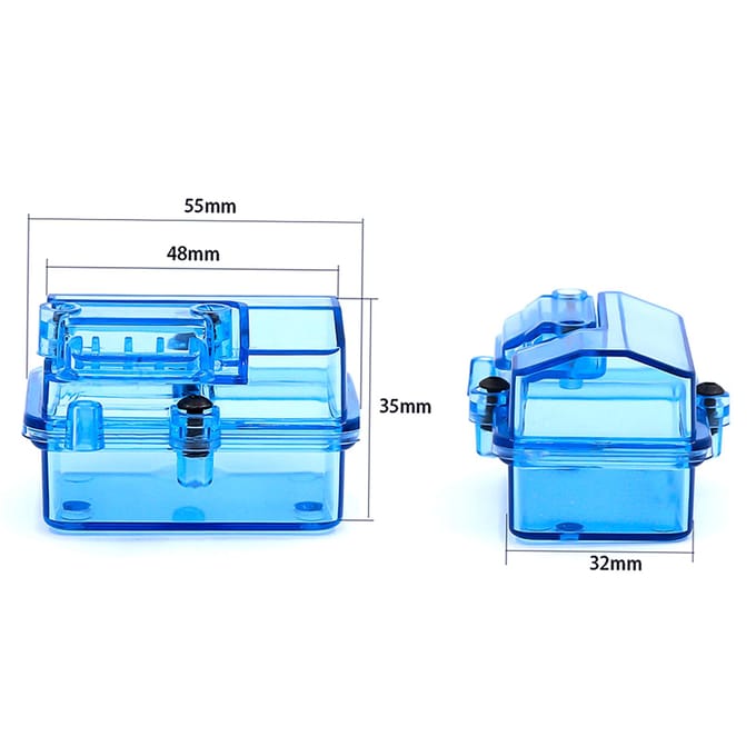 Transparante waterdichte ESC-ontvangerdoos Beschermhoes Cover Verzegelde doos Vervanging voor Huanqi 727 blauw