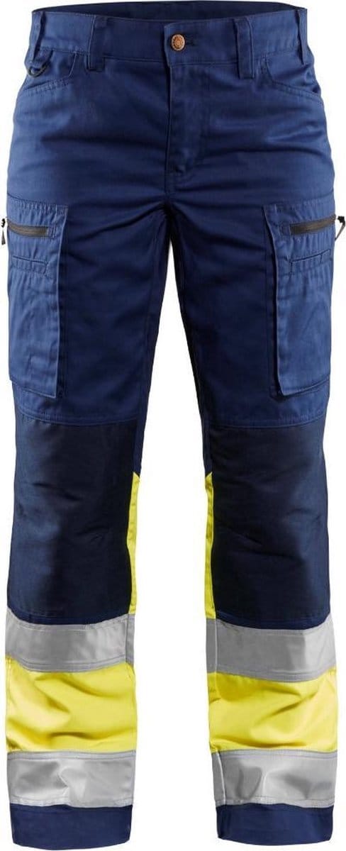 Blaklader Dames werkbroek High Vis met stretch 7161-1811 - Marine/High Vis Geel - C48