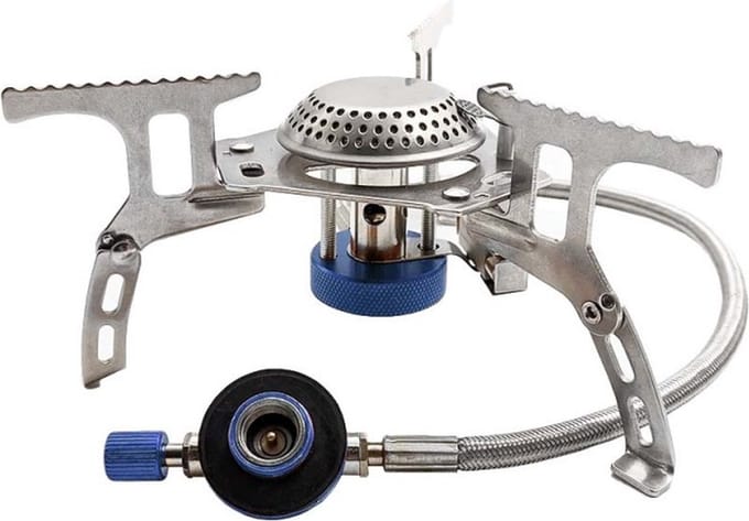 Kampeer gasbrander, met elektrische ontsteking (piëzo) aansluting 7/16 - Folding Stove