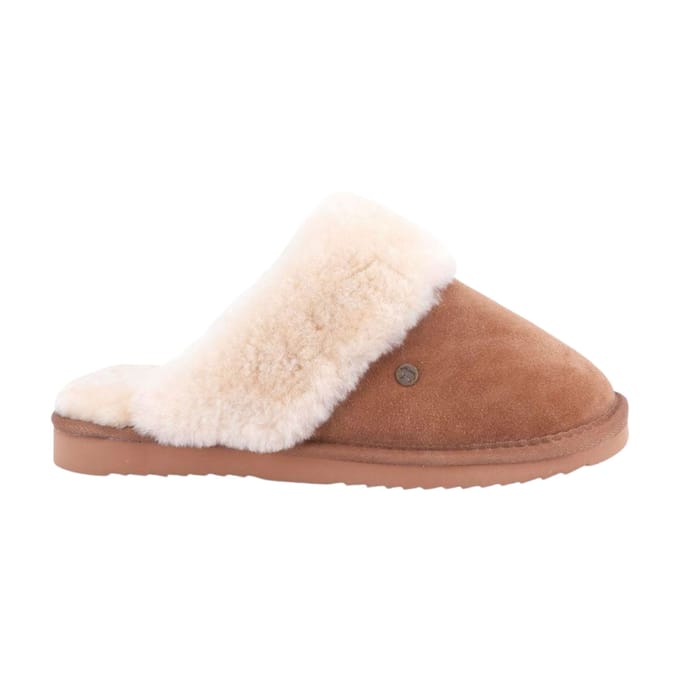Warmbat Flurry Suede Dames Sloffen - Cognac