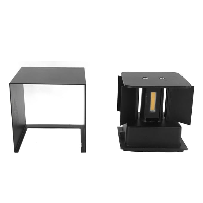 Applique murale d'extérieur à LED 12 W 3 500 K, cube carré, lumière chaude, réglable