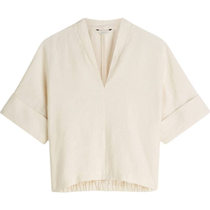 Summum top short sleeves modal linen blend 2s3432-12372 122 ivory