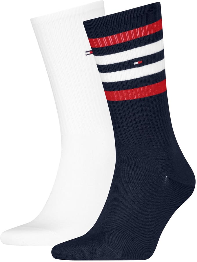 Tommy Hilfiger Heren Sportsokken Stripe 2-Pack Blauw