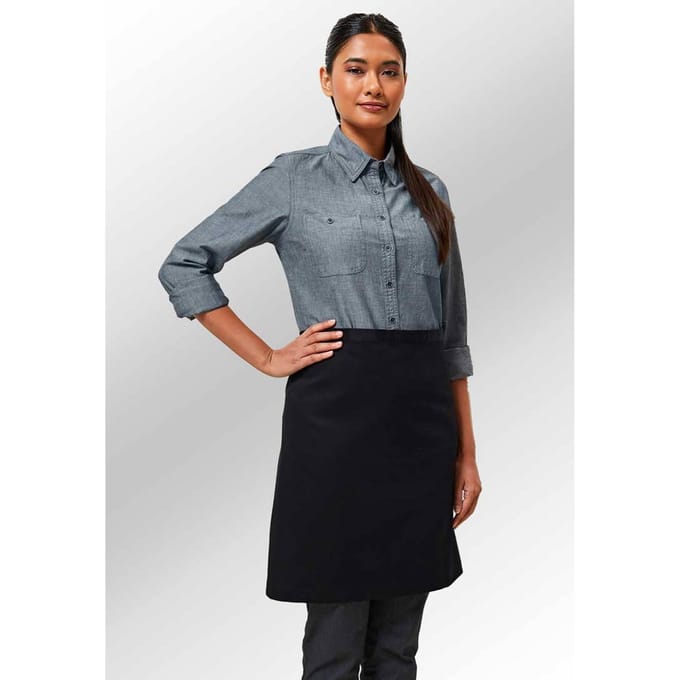 Premier Fairtrade halflang schort (Zwart)