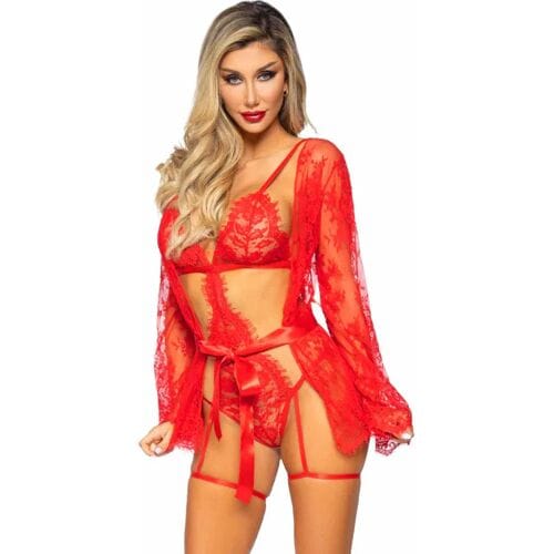 Body met kant en kousenbanden dames Leg Avenue Teddy
