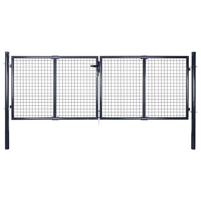 vidaXL - Tuinhek - van - gaas - gegalvaniseerd - staal - 300x100 - cm - grijs