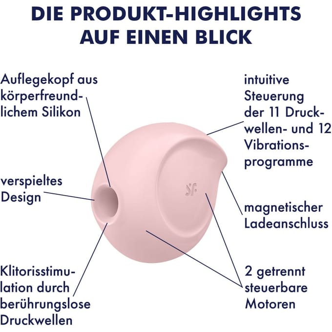 Satisfyer 'Sugar Rush', 8,5 cm, drukgolven en trillingen, speels design
