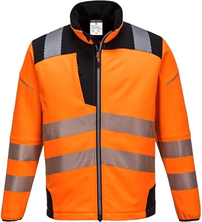 Portwest PW3 Hi-Vis Softshell Jack T402 - Oranje/Zwart - S