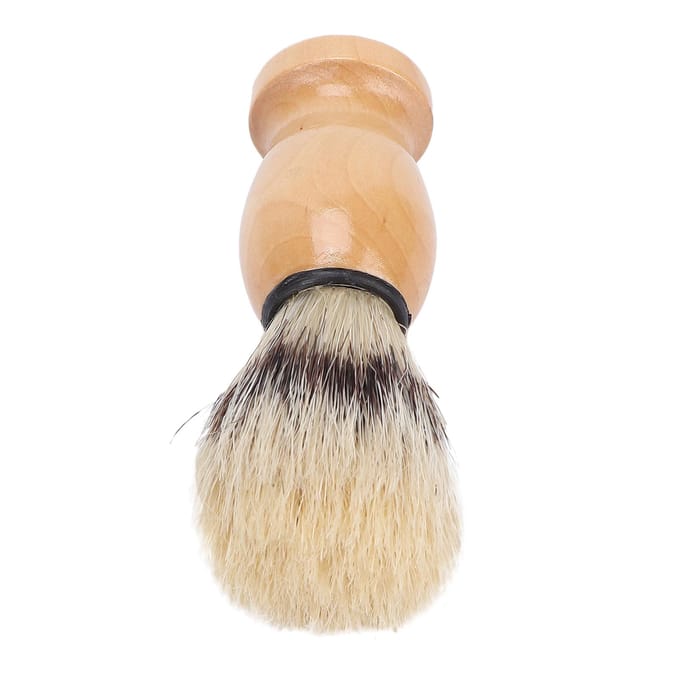 Blaireau de rasage portable pour homme, accessoire de coiffure pour le visage beige