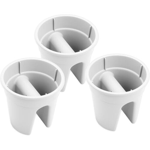 KHW Set van 3 balkon bloempotten Flowerclip (wit)