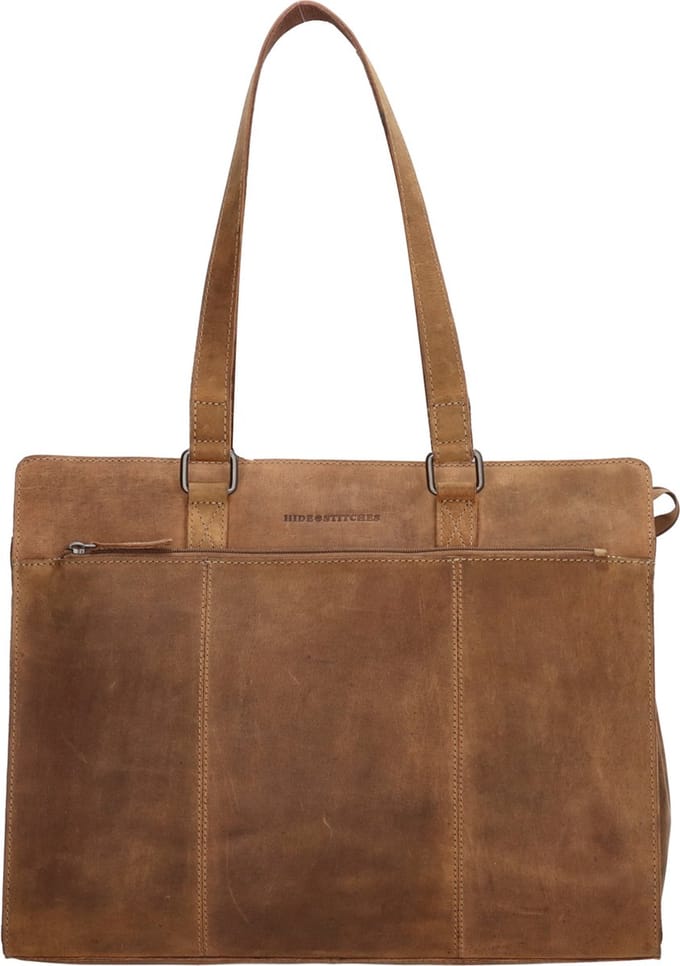 Hide & Stitches Idaho Laptoptas 15,6 inch (34.5x19.4 cm) - 100% Leer - Bruin