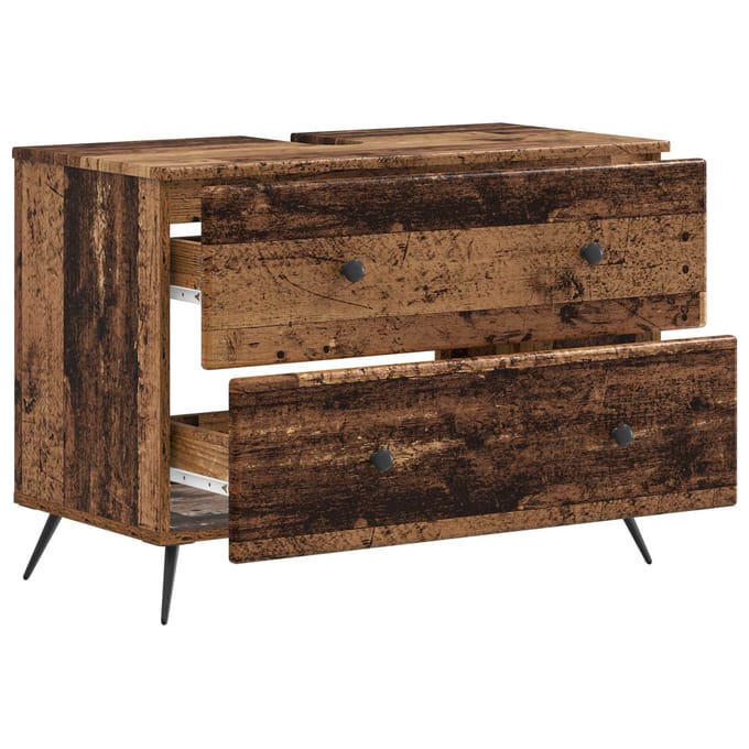 vidaXL - Wastafel - kabinet - voor - de - badkamer - BREDA - Oud - hout