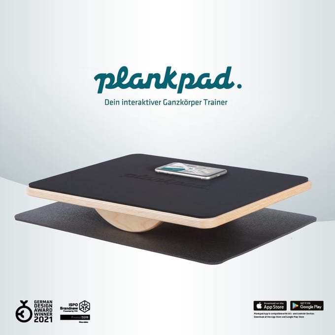 Plankpad STUDIO – interactieve full-body trainer & balansbord – home fitnesstrainer made in Germany incl. smartphone-app met games en workouts