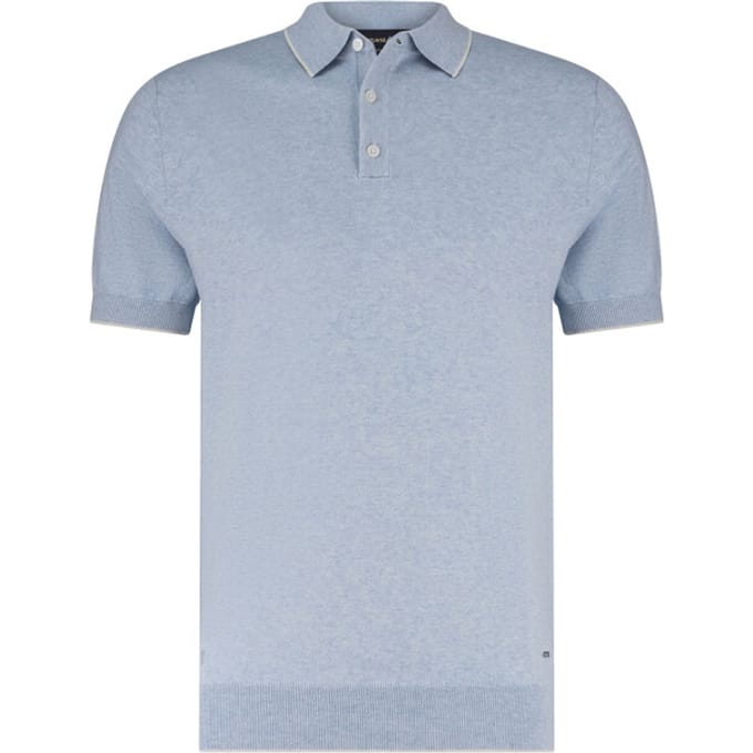 Scotland Blue poloshirt lichtblauw gemêleerd 100% katoen