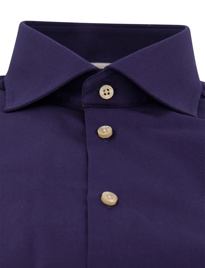 Ledub overhemd donkerblauw modern fit katoen