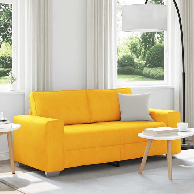 vidaXL - Loveseat - Sofa - Lichtgeel - 180x77x82 - cm - Corduroy - Stof