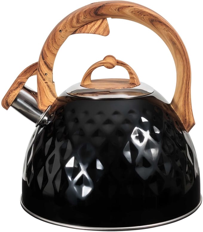 Promis MARCO - Traditionele Waterkoker - 2,8L - Houten Handgreep - Zwart