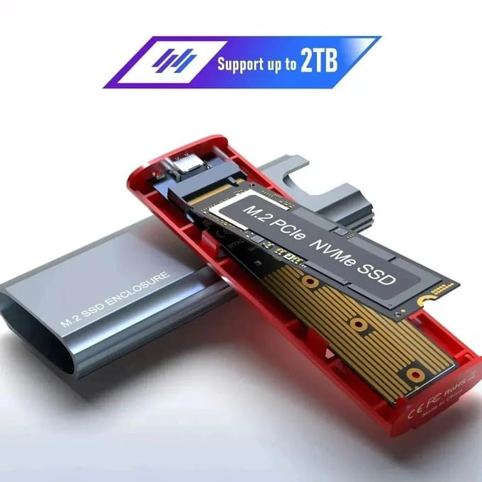 Boîtier SSD M2 NVMe SATA 10 Gbps Boîte SSD M.2 NVME NGFF vers USB 3.1 Boîtier Câble Type-A vers Type-C pour Accessoires SSD M.2 pour PC