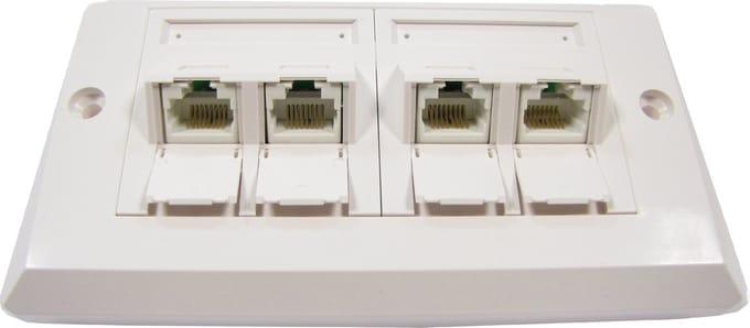 BeMatik - 140x80 4 RJ45 Cat.5e UTP-wandplaat