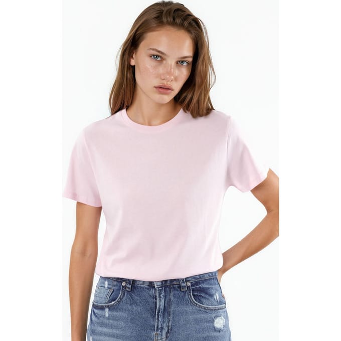Effen Crew Neck Katoenen T-Shirt
