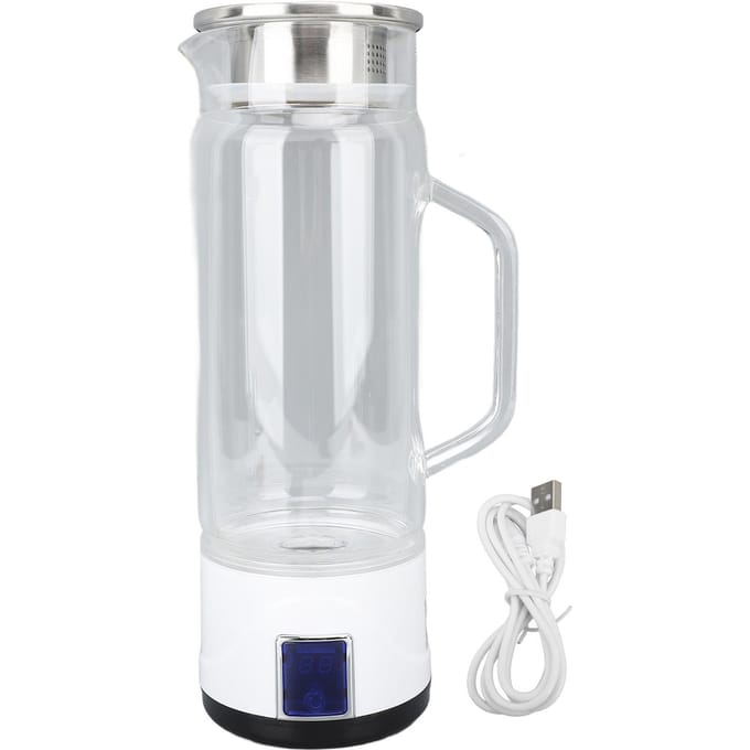 Waterstof Water Maker Fles 1000ml 1000 tot 1500ppb Hoog Borosilicaatglas Waterrijk Water L white