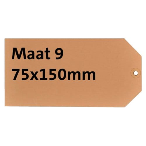 Label karton nr 9 200gr 75x150mm chamois 1000 stuks