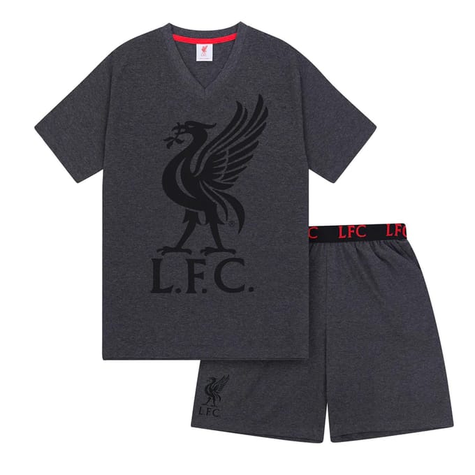 Liverpool FC Heren Korte Pyjama Set L grijs