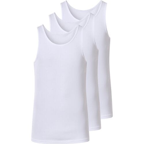 ESMARA MEN Set van 3 fijnrib heren hemden (wit, M)