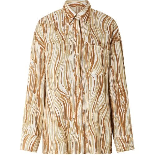 ESMARA Dames oversized blouse (Patroon wit/beige, 36)