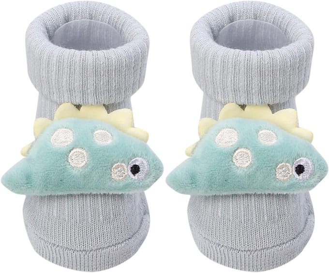 Babysokken - Warme Sokken - Binnen Lopen - Antislip Zool - 12-18 Maanden - Wit