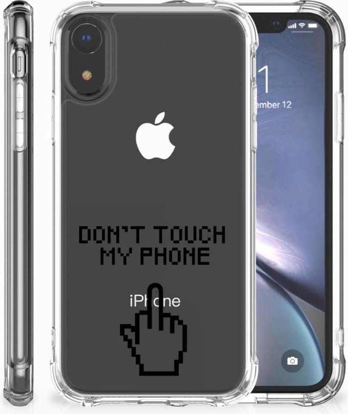 Apple iPhone Xr Anti Shock Case Finger Don't Touch My Phone