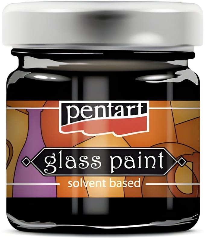 Pentart Glasverf Solvent Basis 30 ml Zwart