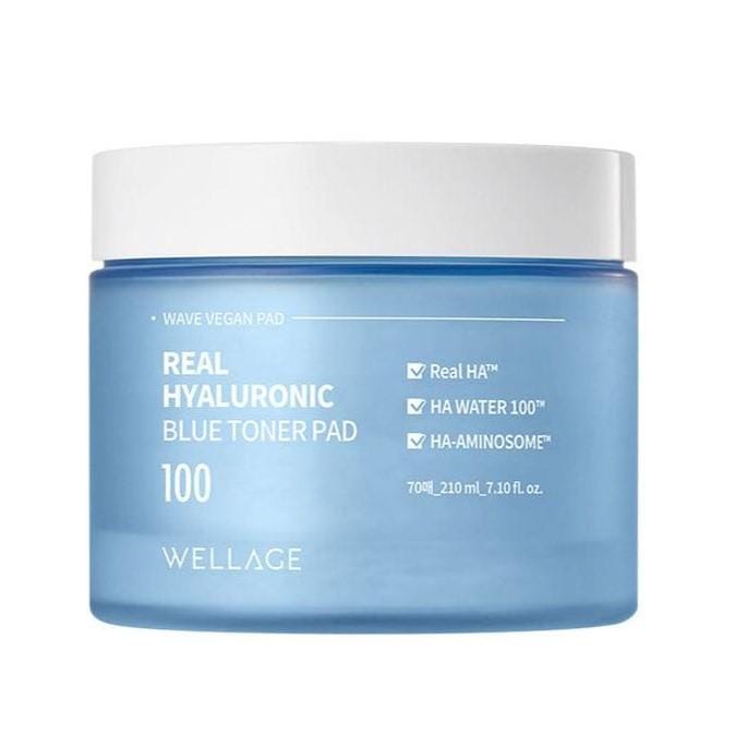 [WELLAGE] Real Hyaluronic Blue Toner Pad 70EA white