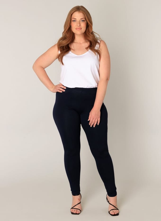 BASE LEVEL CURVY Andrea Legging - Dark Blue - maat 1(48)
