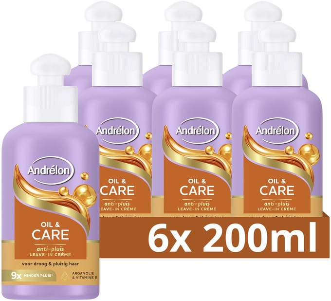 Andrélon Leave-in Haarcrème - Oil & Care - 6 x 200 ml