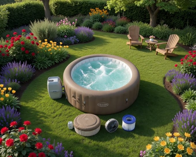 LAY-Z-SPA Whirlpool Palm Springs AirJet Ø 196 x 71 cm, Round-Mobili Bella