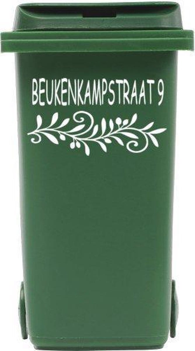 Sticker straatnaam + nummer tak voor kliko container | Rosami